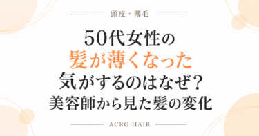 50代女性の髪が薄くなった気がするのはなぜ？美容師から見た髪の変化