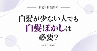 白髪が少ない人でも白髪ぼかしは必要？