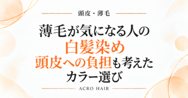 薄毛が気になる人の白髪染め｜頭皮への負担も考えたカラー選び