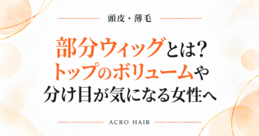 部分ウィッグとは？トップのボリュームや分け目が気になる女性へ